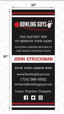 The proof of my awesome retractable banner for my business Bowling Guys!