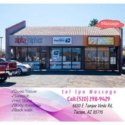 Sol Spa Massage
6630 E Tanque Verde Rd, Tucson, AZ 85715