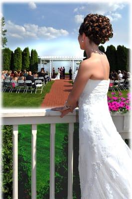 I composited the bride watching her own wedding