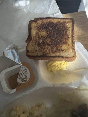 Toaster biscuit with the sausage breakfast plate and bacon breakfast plate