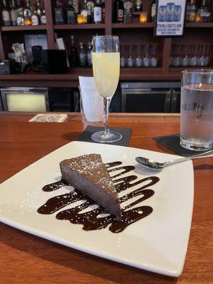 My flourless chocolate cake & a French 75