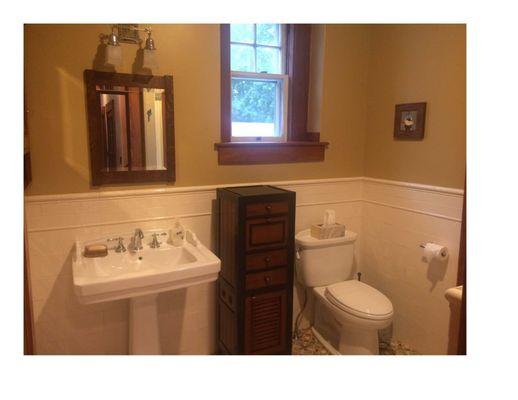 Bathroom Renovation - Toilet, faucet and pedestal sink from Fixtures Etc.