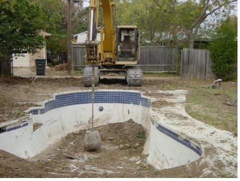 Pool demolition in Mishawaka