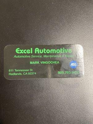 Excel Automotive Business Card