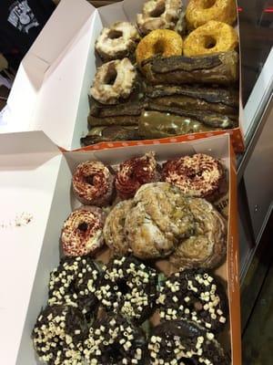 From the bottom up chocolate, fritters, red velvet, maple bacon, old fashioned and the Pilsen