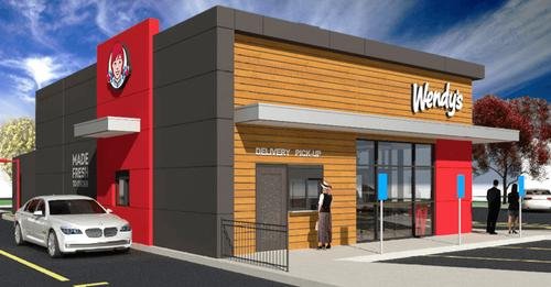 Wendy's new design will be offering mobile order parking, in-restaurant pickup shelving, and a new dedicated delivery pick-up window that wi