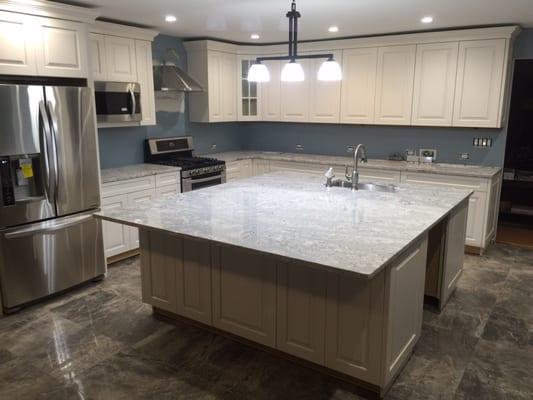 Custom kitchen with Cambria quartz counter tops