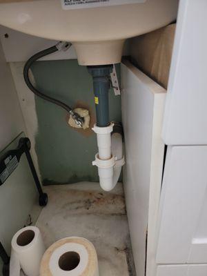 Current leak in the bathroom in my unit which was reported November 2, 2021 and still not fixed.