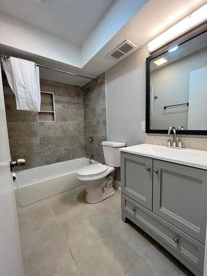 Bathroom renovation - tile , tub, toilet , vanity , mirror  installation,  paint - so everything !!