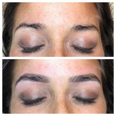 Natural eye brow shaping