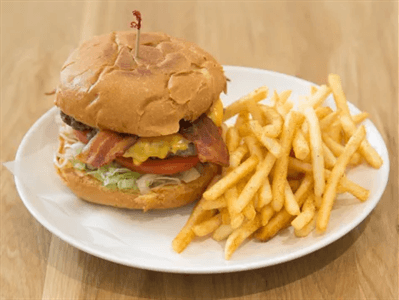 Bacon Cheese Burger with Fries