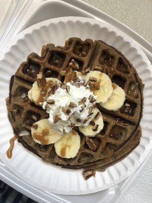 Banana nut protein waffle