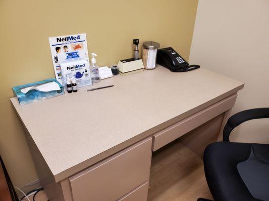 Desk in exam room