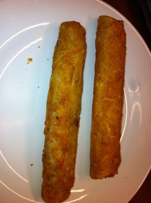 Beef & Cheese and Jalapeno Cheese taquitos - hot grab and go items -- 2 for $2.50