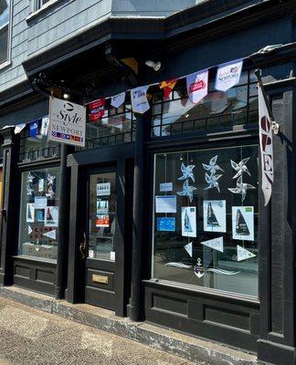 The store is decorated for The Ocean Race!