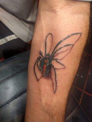 #leonalderette#3Dspidertattoo#qualityinktattoo