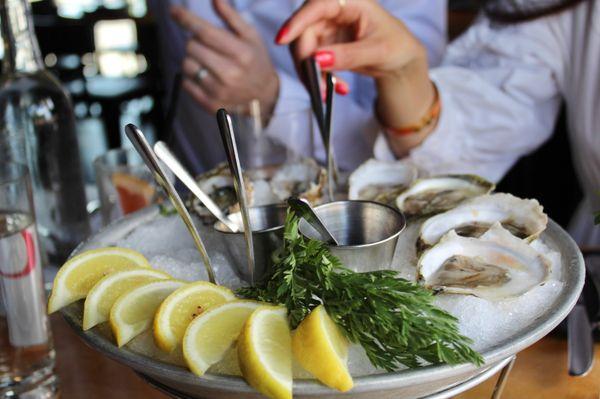 From the Raw Bar we had East & West Coast Oysters.