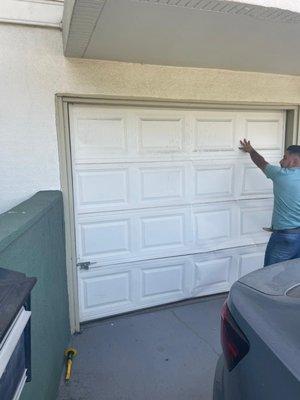 damaged garage door