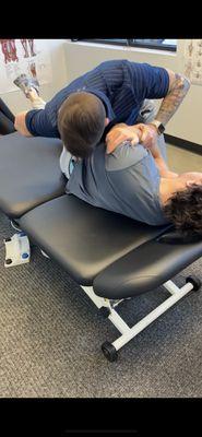 Chiropractic adjustment lumbar spine