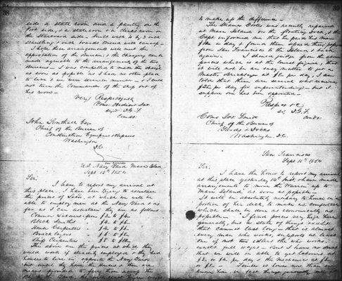 Shipyard logbook written in Admiral Farragut's own hand in 1854.