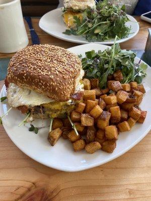 Brunch Burger with the Breakfast Sandwich in the background