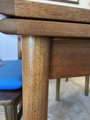 AFTER - shorn table leg restored