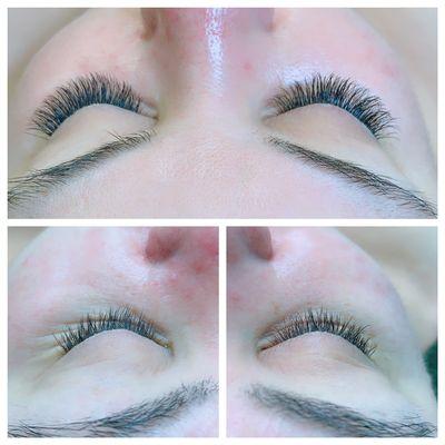 Classic eyelashes extensions before and after