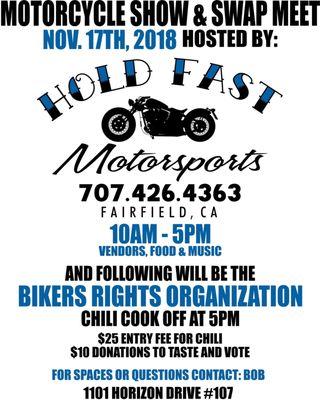 Motorcycle Show & Swap Meet  NOVEMBER 17,2018 !