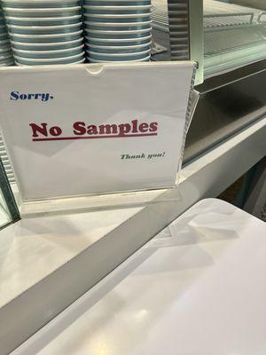 No samples, no exceptions get it?!