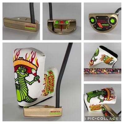 Gold rush finish with customized finish on sole plate and weights. Matched paint fill to the head cover.