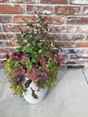 Fall planter dark reds and warm colors