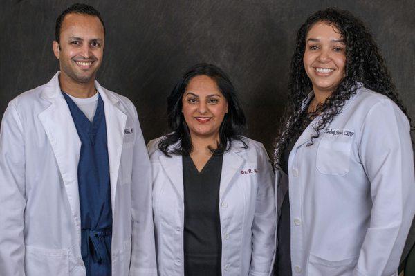 Dr. Sarat Meka, Dr. Ruby Powar & Kimberly Patrick, C.R.N.P.