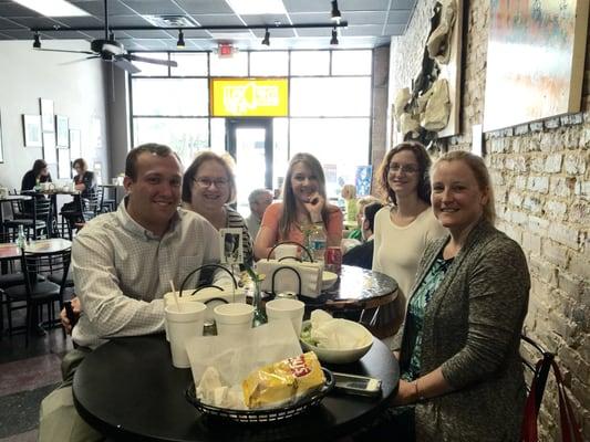 Here is a few of our staff members enjoying lunch at the Deli on Fifth!