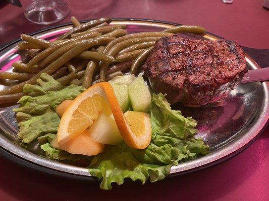 35 dollar steak with canned beans!