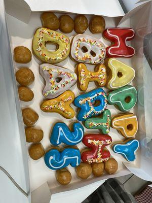 Happy birthday donuts