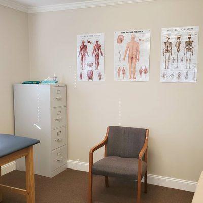 Our Examination room where our Physical Therapist performs test and measures to see how we can improve your life.