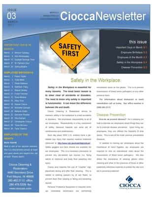 March 2011 Newsletter