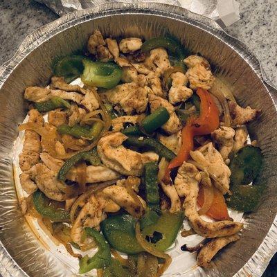 Chicken fajitas to go