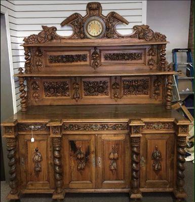 AMAZING hand carved German Sideboard