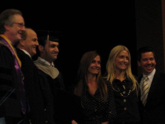 Photo from Dr. Greg Jones' Graduation from Chiropractic College with the entire Castoville Chiropractic family!