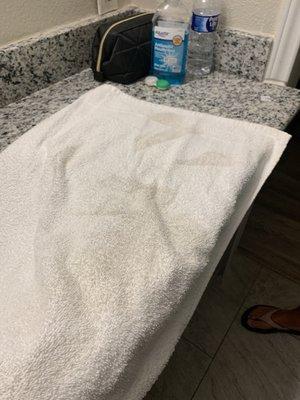 Clean towel stained