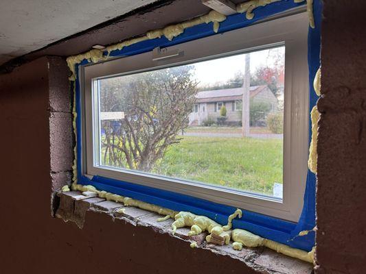 Basement window after