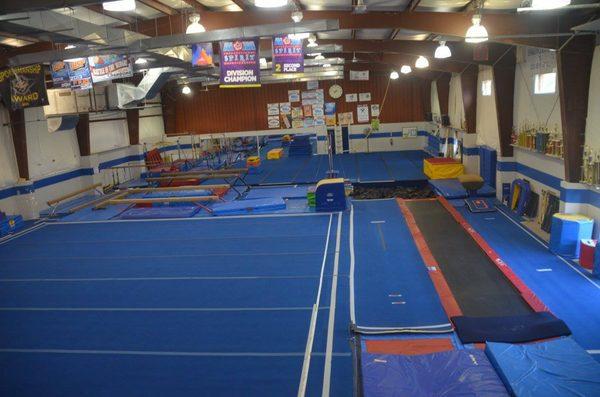 Our facility. Two spring floors, tumble trak, rod floor, foam pit, balance beams, uneven bars, preschool equipment.