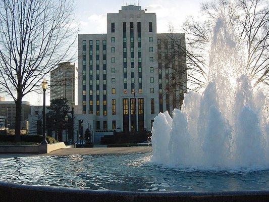 Birmingham City Hall from Linn Park