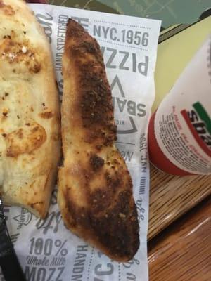 Pizza was very good but what happened to the bread sticks...? #gross #allburnt