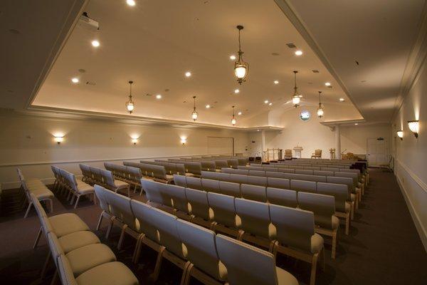 Our chapel seats 150 and is equipped with modern technology.