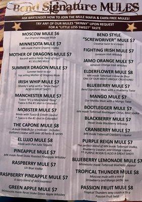 Signature Mule menu