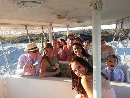 Folly Beach Taxi Wedding party!