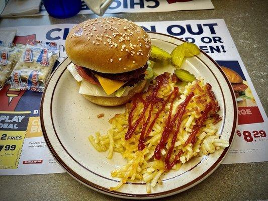 Cali burger and hashbrowns!