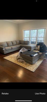 Sectional couch delivery and installation